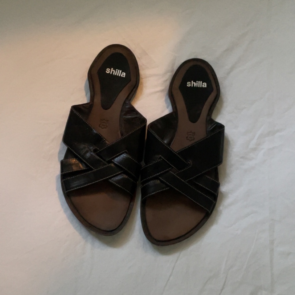 Vero Cuoio Black Leather Sandals